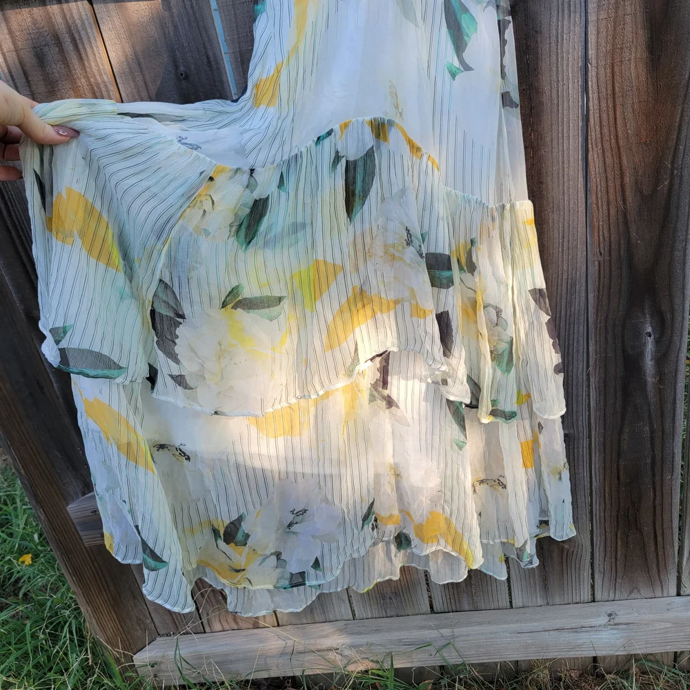 Anthropologie Floral Midi Dress Size 2 - Picture 11 of 12